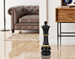 Reine d'échecs décorée Noir et Or