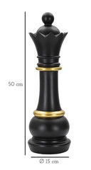 Reine d'échecs décorée Noir et Or
