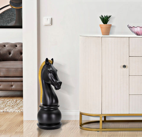 Caballo decorativo negro y oro