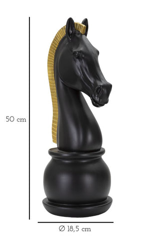 Caballo decorativo negro y oro