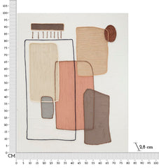 Peinture murale abstraite sur toile cadre en bois avec applications