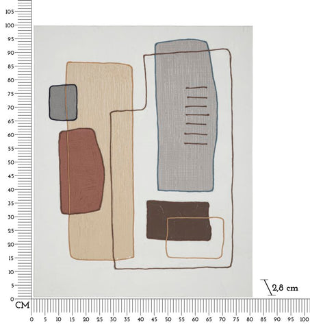 Peinture sur toile abstraite avec cadre en bois