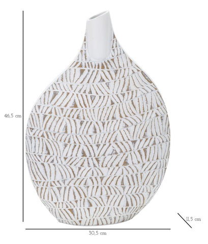 Vase décoratif Nairobi Polyresin Blanc et Beige