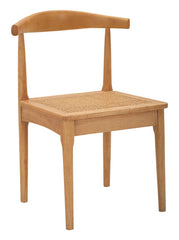 Chaise en bois Japon assise rotin tressé ensemble de 2 pcs