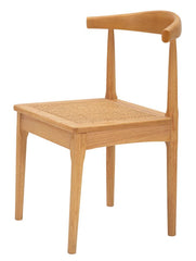 Chaise en bois Japon assise rotin tressé ensemble de 2 pcs