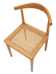Chaise en bois Japon assise rotin tressé ensemble de 2 pcs