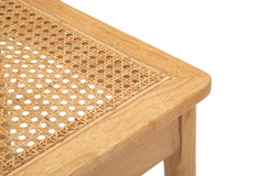 Chaise en bois Japon assise rotin tressé ensemble de 2 pcs