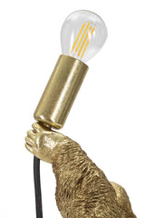 Lampe de table Gorille résine dorée