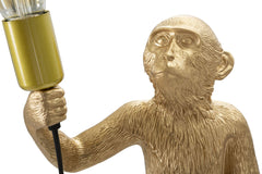 Lampe de table Singe Résine Or