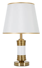 Lampe de table Whity métal doré et tissu blanc