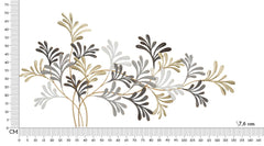 Panneau mural décoratif 3D en métal branches et fleurs