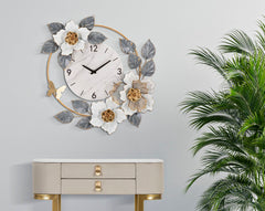 WALL CLOCK FLOWERS CM 64X8X64