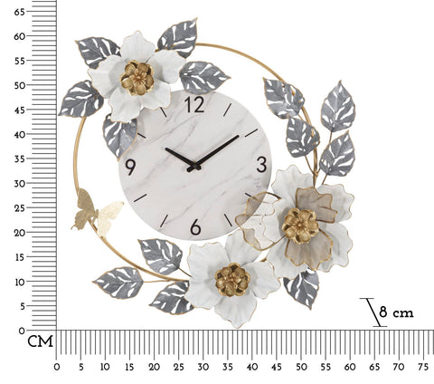 WALL CLOCK FLOWERS CM 64X8X64
