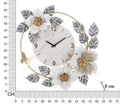 WALL CLOCK FLOWERS CM 64X8X64
