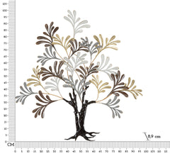 Panneau mural décoratif Albero en métal 3D arbre multicolore