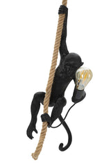 Lampe de plafond Singe en résine Noir