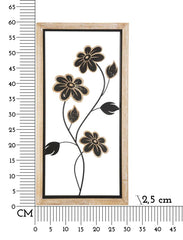 Panneau mural décoratif 3D en métal et bois Girish bois naturel et métal noir