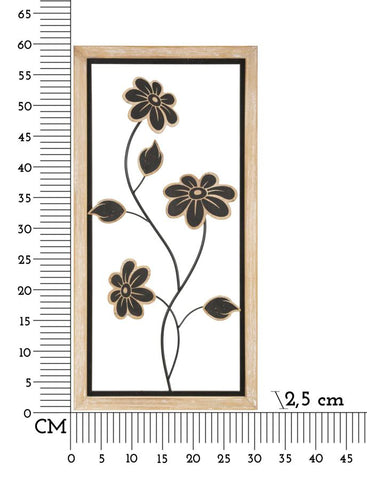 Panneau mural décoratif Girish métal et bois