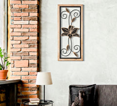 Panneau mural décoratif 3D Koman en métal et bois