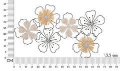 Panneau mural décoratif 3D en métal et bois fleurs