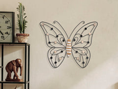 Panneau mural décoratif Papillon Métal et Bois 3D