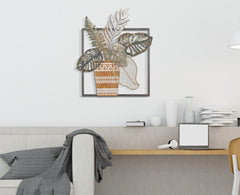 Panneau mural décoratif en métal Vaso 3D avec cadre carré