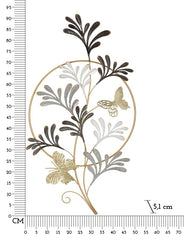 Panneau mural décoratif en métal Lixy cadre rond doré