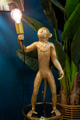 Lampe de table Singe Résine Or