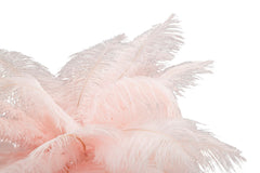 Lampe de table Palm métal doré abat-jour plumes roses