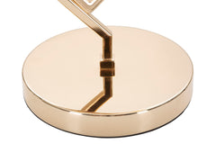 Lampe de table Move Métal doré abat-jour tissu blanc bordure dorée