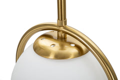 Lampe de table Glamy métal doré abat-jour en verre blanc