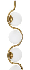 Lampadaire 4 lumières Glamy métal doré et sphères en verre blanc