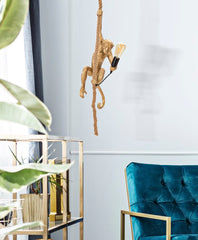 Lampe suspension Singe en résine