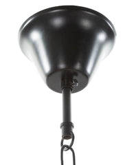 Lampe suspendue ronde en métal et corde 6 points lumineux