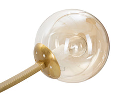 Plafonnier en métal doré 5 lumières verre blanc