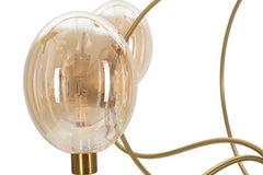 Lampe de plafond Vienne Métal Doré et Verre Fumé