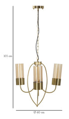Plafonnier 3 lumières métal doré et verre