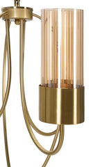 Plafonnier 3 lumières métal doré et verre