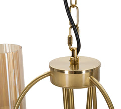 Plafonnier 3 lumières métal doré et verre