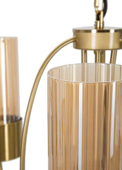 Plafonnier 3 lumières métal doré et verre