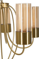 Plafonnier 5 lumières Versailles Métal Doré et Verre