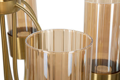 Plafonnier 5 lumières Versailles Métal Doré et Verre