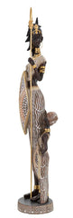 Statuette femme indigène avec lance et bouclier