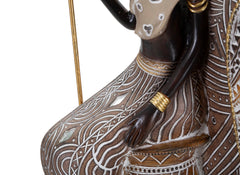 Statuette couple indigène avec lance et bouclier