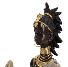 Statuette Femme Indigène avec Bouclier