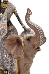 Statuette Femme Indigène sur Éléphant