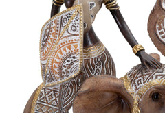 Statuette Femme Indigène sur Éléphant