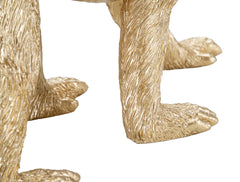 Sculpture Singe Maman dorée avec chiot