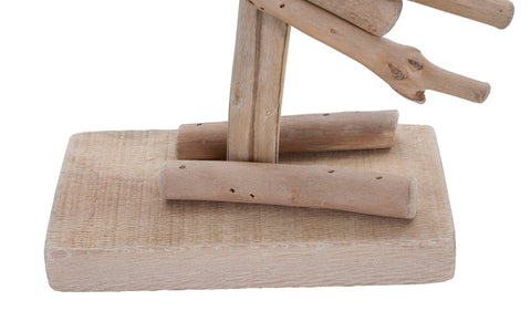 Sculpture Flamant en bois naturel