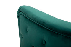 Fauteuil Bucarest Tissu Vert pieds dorés